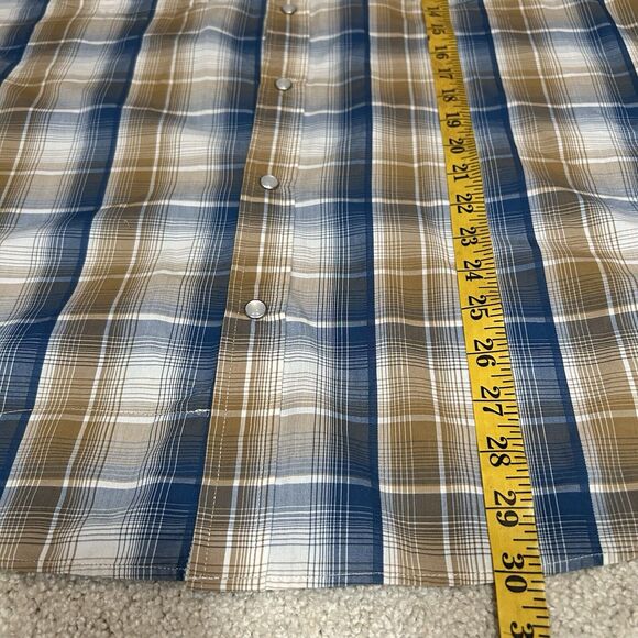 Howler Brothers H Bar B Pearl Snap Shirt Men’s Large SS Casual Blue Plaid - Picture 7 of 8